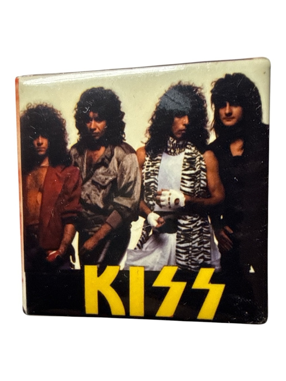 Vintage KISS Band Pin Back Button Made in Canada Hard Rock Collectible